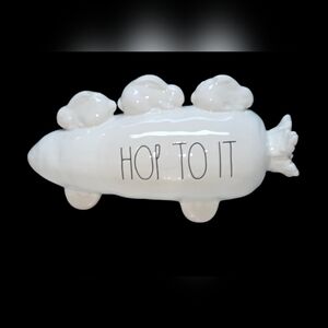 Rae Dunn Hop To It Bunnies Riding A Carrot Spring Easter Collection Home Decor